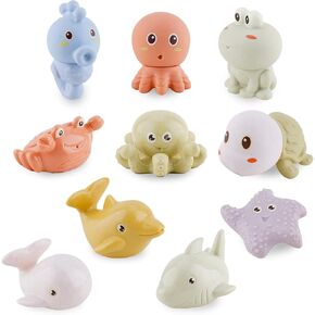 Bath Toys for Babies 6-12 Months,10 PCS Mold Free Baby Bath Toys Ocean Animals Bathtub Float Toy for Water Play Kids Preschool Education Toy Christmas Birthday Baby Gifts