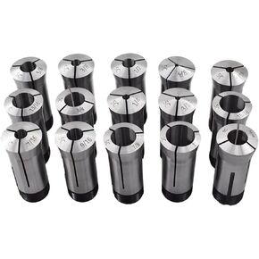 findmall 15Pcs 5C Collet Set 1/8-1" Mill Collet Holder Fit for CNC Engraving Machine