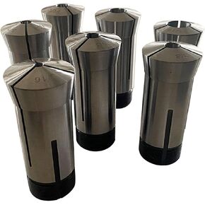 7-Pack Precision 5C Hex Collet Set 1/4, 5/16, 3/8, 1/2, 5/8, 3/4, 7/8in Mill Chuck Holder