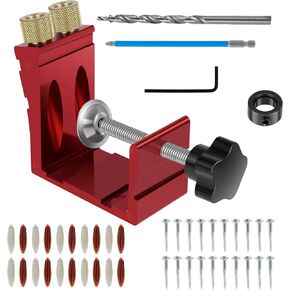 Pocket Hole Jig Kit with 3 Drill Guides – 15° Pocket Screw System for Precise Wood Joinery – Portable DIY Tool & Carpentry Locator for Accurate Pocket Holes