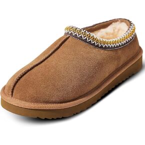 Women's Slippers Platform Mini Boots For Women Suede Leather Anti-Slip Slipper Comfy Fur Fleece Lined Short Ankle Boot Slippers Indoor Outdoor