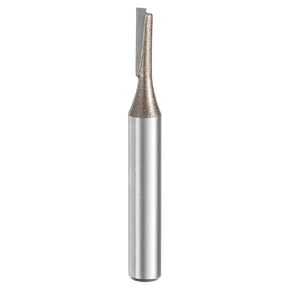 HARFINGTON 2pcs Straight Router Bit 1/2 Inch Shank 1/8" Cutting Dia, 2 Flutes 0.51 Inch Cutting Length YG6 Carbide Cutter with PTFE Heat Resistance Coating, Woodworking Grooving Trim Bit