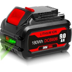 TenHutt 9.0Ah Replace Battery for Dewalt Flexvolt 20V/60V Battery MAX for Dewalt 20V 60V Cordless Power Tools DCB606 DCB612 DCB206 DCB204 Li-ion Battery【3rd-Version】