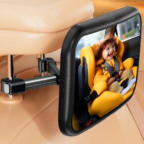 Baby Car Mirror for Baby Hook Clip Design Safety Baby Mirror for Car Seat Rear Facing Infant Easy Install with Wide Crystal Clear View Shatterproof Crash Test & Safety Certified
