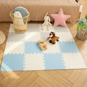 Baby Play Mat Puzzle Exercise PlayMat Foam Flooring Tiles Interlocking Floor Mats for Baby Non-Toxic Soft Waterproof and Thick(0.4" Thickness) Designed for Babies Toddlers Flooring Protector-46"×46"