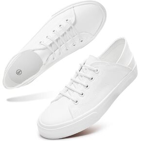 Women's Slip on Shoes PU Leather Slip on Sneaker Fashion White Tennis Shoes Low Top Black Casual Shoes