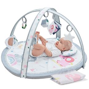 Baby Play Mat, ibabejoy Stage-Based Play Gym with 2 Machine Washable Mat Covers for Newborn to Toddler, 7 in 1 Activity Mat for Infant Sensory & Motor Skills Development, Thicker Non-Slip