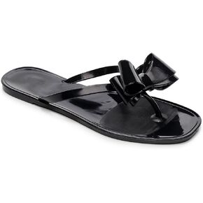 Womens Studded Sandals Flat Jelly Shoes Bow Flip Flops Thong for Ladies Black Size 7 Stud Slip On Summer Beach Rivets Dressy Slides in Kuwait