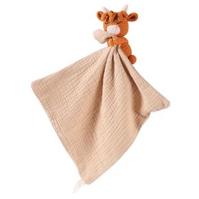 Handmade Bear Rattle and Teddy Bear: Unique Knit Baby Rattle and Plush Toys for 0-6 Months Infant, Newborn and Baby Doll Blanket Toys with Soothing Features for Peaceful Sleep