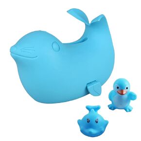 Bath Spout Cover - Faucet Cover Baby - Tub Spout Cover Bathtub Faucet Cover for Kids -Tub Faucet Protector for Baby - Silicone Spout Cover Gray Hippo - Kids Bathroom Accessories - Free Bathtub Toys