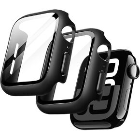JETech Case with Screen Protector Compatible with Apple Watch Series 9 8 7 41mm, Overall Protective Cover, Built-in Tempered Glass Film High Sensitivity, 2 Pack (Pink)