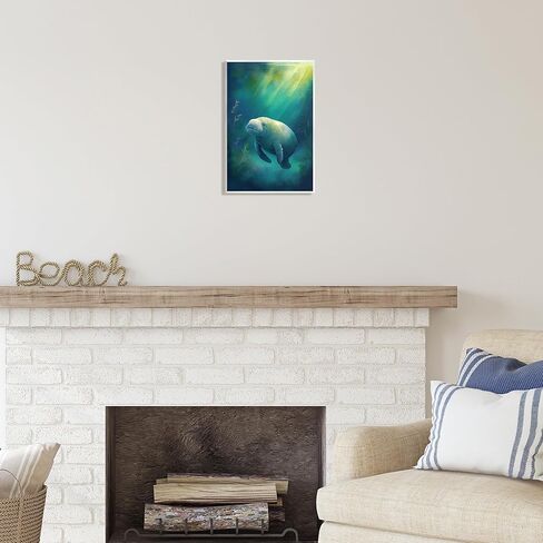 Stupell Industries Manatee Underwater View Wall Plaque Art by Enrico McGarrigle in Saudi Arabia