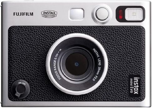 كاميرا FUJIFILM INSTAX Mini EVO Hybrid الفورية باللون البني + فيلم Fuji Instax 20 ورقة + حافظة مخصصة وألبوم 32 جيجابايت حزمة ملحقات in Saudi Arabia