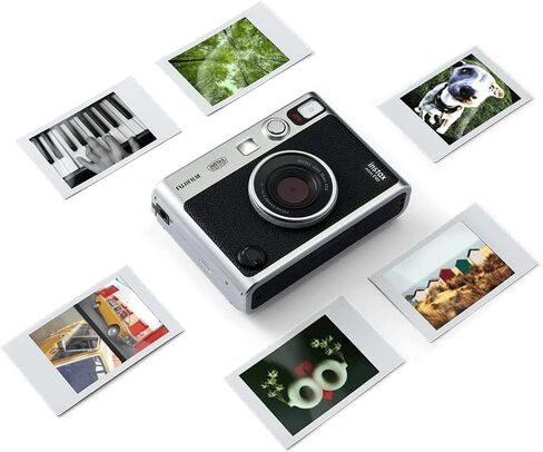 كاميرا FUJIFILM INSTAX Mini EVO Hybrid الفورية باللون البني + فيلم Fuji Instax 20 ورقة + حافظة مخصصة وألبوم 32 جيجابايت حزمة ملحقات in Saudi Arabia