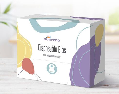 SUNVENO Disposable Bibs, Baby Disposable Bib Leak-proof Liner & Reusable Fastener in Saudi Arabia