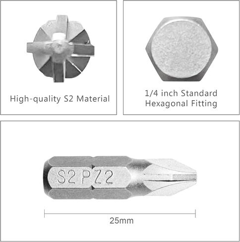 20-Piece T25 Torx Bit Set, Premium S2 Alloy Steel 1-inch Long Screwdriver Insert Bits Hex Shank with Quick Release Slot in Saudi Arabia