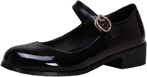 Womens Patent Mary Jane Flats Closed Toe Comfortable Shoes in Kuwait