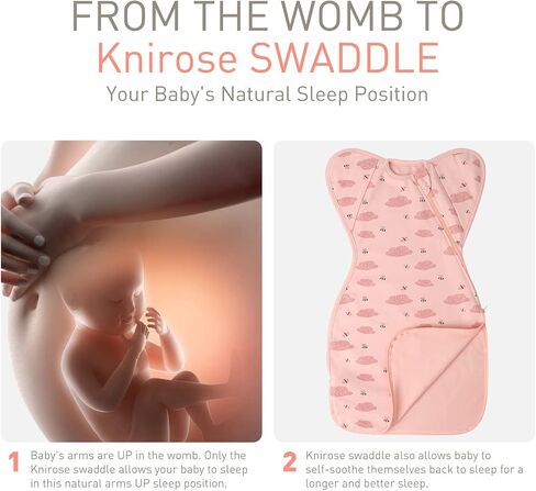 Organic Cotton 3-Way Wearable Swaddle Sleep Sacks | Arms Up Design for Easy Diaper Changes & Startle Reflex Relief | Baby Transition Swaddle for Newborns to Infants in Saudi Arabia