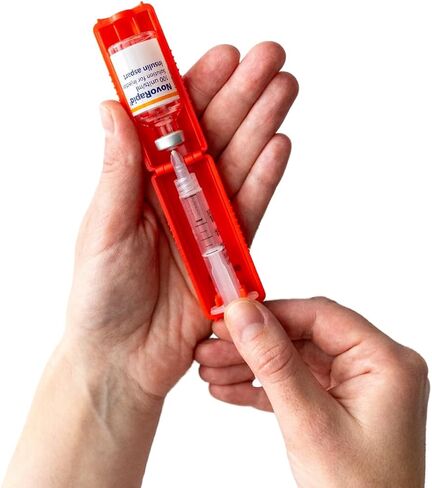 Vial Syringe Support for Omnipod users, Insulin transfer device for Type 1 Type 2 diabetes, Bottle Protector Case, Vial Holder (black) in Saudi Arabia