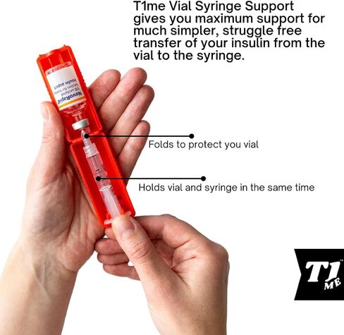 Vial Syringe Support for Omnipod users, Insulin transfer device for Type 1 Type 2 diabetes, Bottle Protector Case, Vial Holder (black) in Saudi Arabia