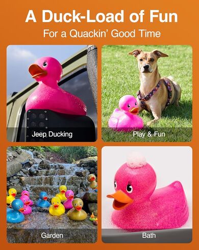 Giant Rubber Duck - 10.5" Inches - Our Large Rubber Duck Provides Big Rubber Ducky Fun in a Cute Custom Giftable Box - Traditional Yellow Rubber Duck and Glitters Rubber Ducks Available - Pink in Saudi Arabia