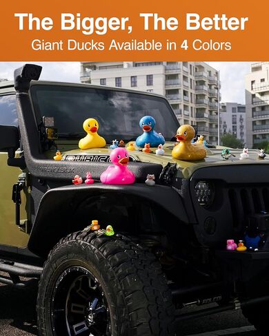 Giant Rubber Duck - 10.5" Inches - Our Large Rubber Duck Provides Big Rubber Ducky Fun in a Cute Custom Giftable Box - Traditional Yellow Rubber Duck and Glitters Rubber Ducks Available - Pink in Saudi Arabia
