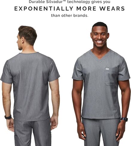 FIGS Leon Three-Pocket Scrub Top for Men - Navy Blue, M in Kuwait