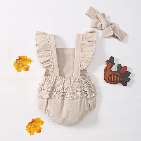 عيد الشكر طفلة الزي المطرزة تركيا رومبير بذلة الرضع ملابس عيد الشكر الأول in Kuwait