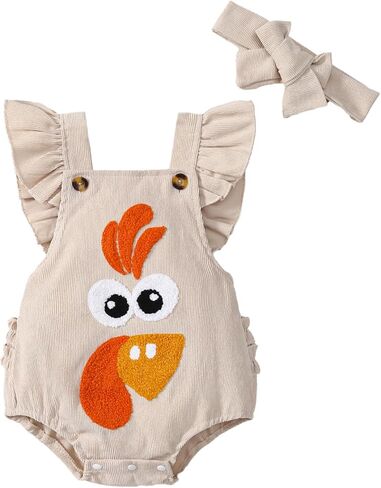 عيد الشكر طفلة الزي المطرزة تركيا رومبير بذلة الرضع ملابس عيد الشكر الأول in Kuwait