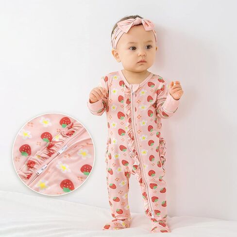 Footie Ruffled One-Piece Rompers 0-36 Months in Kuwait