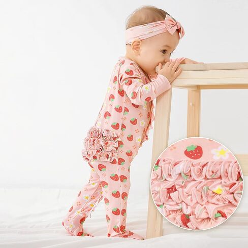 Footie Ruffled One-Piece Rompers 0-36 Months in Kuwait
