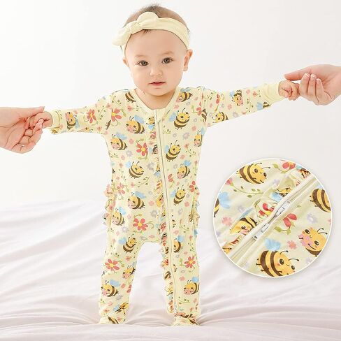 Footie Ruffled One-Piece Rompers 0-36 Months in Kuwait
