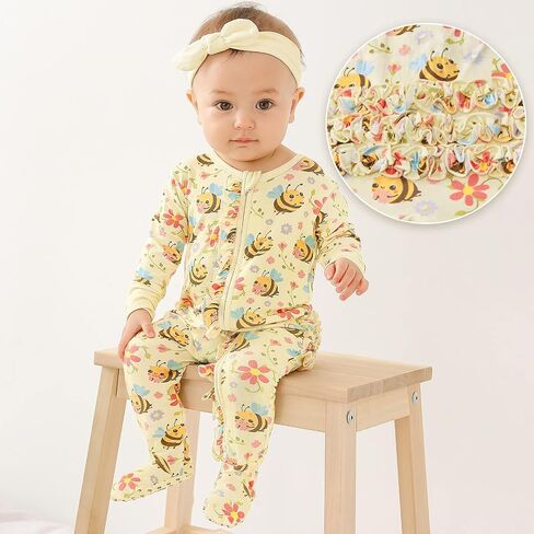 Footie Ruffled One-Piece Rompers 0-36 Months in Kuwait