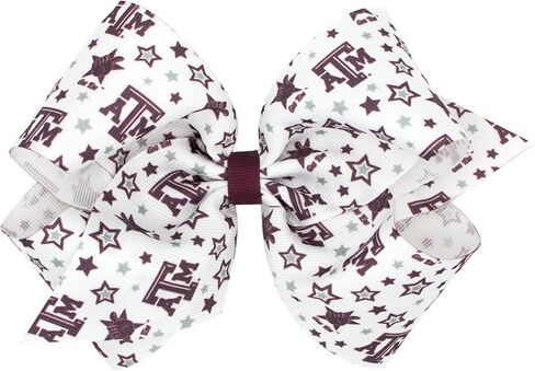 Divine Creations Girls' Collegiate Themed Game Day Logo Print Hair Bow By Wee Ones on a WeeStay Clip, Classic Grosgrain, Medium, Michigan Wolverines in Kuwait