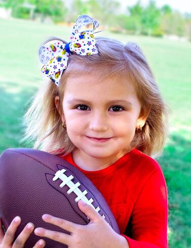 Divine Creations Girls' Collegiate Themed Game Day Logo Print Hair Bow By Wee Ones on a WeeStay Clip, Classic Grosgrain, Medium, Michigan Wolverines in Kuwait