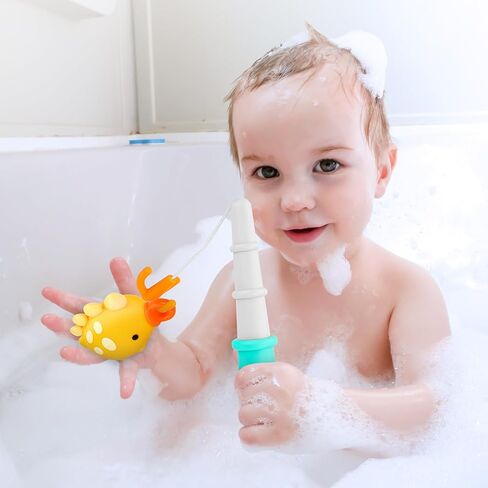 ألعاب الحمام للأطفال الذين تتراوح أعمارهم بين 1-3 سنوات، ألعاب حمام سيليكون مع منظم 8 قطع ألعاب حوض الاستحمام للأطفال الصغار 2-4 بنين بنات سباحة سلحفاة الرياح حتى حمام السباحة المائي 0-6-12-18 هدايا دش عيد الميلاد in Kuwait