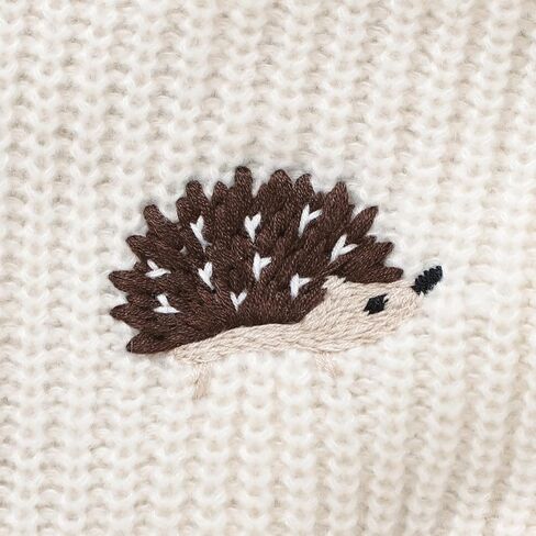 Infant Baby Boy Girl Embroidery Hedgehog Knitted Sweater Romper Long Sleeve Button Jumpsuit Warm Winter Clothes in Saudi Arabia
