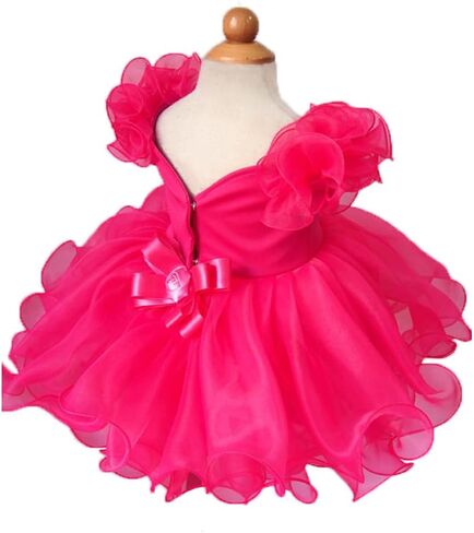 Jenniferwu EB053C Infant Toddler Baby Newborn Little Girl's Pageant Party Birthday Dress Fuchsia Size 0-3M in Saudi Arabia