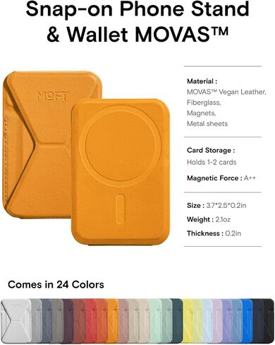 MOFT Magnetic Wallet Stand Compatible with iPhone 15/14/13/12 Series, Angle Adjustment & Magsafe Compatible MOVAS Phone Stand,BlackBerry in Kuwait