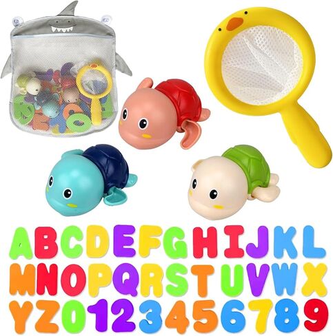 Bath Toys for Toddlers 1-3 - Mold Free Bath Toys Baby Pool Toys Toddler Age 1-2-4 Bath Toys for Infants 6-12 Months 1 2 3 4 Year Old Girl Boys Gifts Wind-Up Bathtub Toys for Baby Water Tub Toys in Kuwait