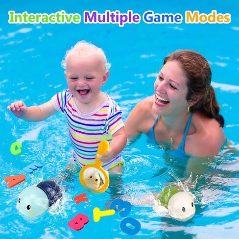 Bath Toys for Toddlers 1-3 - Mold Free Bath Toys Baby Pool Toys Toddler Age 1-2-4 Bath Toys for Infants 6-12 Months 1 2 3 4 Year Old Girl Boys Gifts Wind-Up Bathtub Toys for Baby Water Tub Toys in Kuwait
