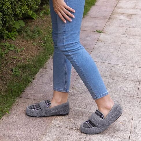 Zizor Women's Fuzzy Loafer Slippers House Shoes with Memory Foam in Saudi Arabia