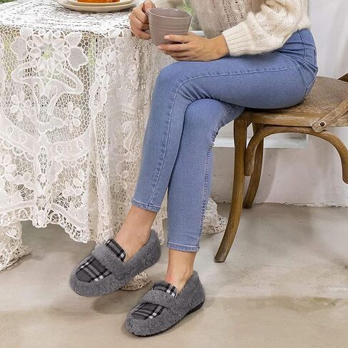 Zizor Women's Fuzzy Loafer Slippers House Shoes with Memory Foam in Saudi Arabia