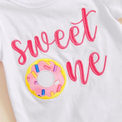 Eadrioss Toddler Baby Girl Birthday Outfit Sweet Theme 0-4 Years Old Birthday Outfit Shirt Bell Bottom Pants Set in Kuwait