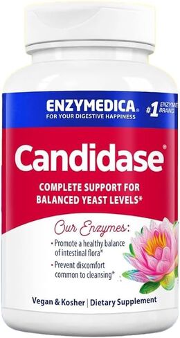 Enzymedica, كانديداز، 84 كبسولة، مكمل إنزيمي لدعم مستويات الخميرة المتوازنة وصحة الجهاز الهضمي، نباتي، 42 حصة in Saudi Arabia