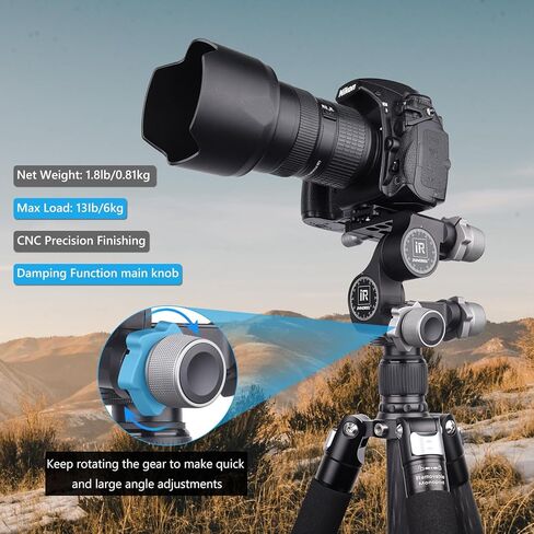 رأس حامل ثلاثي القوائم احترافي لتعديلات التصوير الفوتوغرافي الدقيقة مع Arca Swiss Panoramic عموم إمالة باستخدام الحاسب الآلي جميع المعادن ثلاثية الاتجاهات رأس كرة ثلاثي القوائم لكاميرا DSLR أقصى تحميل 6 كجم/11 رطل in Kuwait