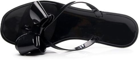 Womens Studded Sandals Flat Jelly Shoes Bow Flip Flops Thong for Ladies Black Size 7 Stud Slip On Summer Beach Rivets Dressy Slides in Kuwait