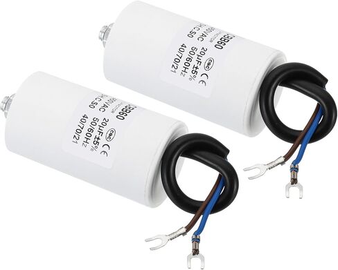 YOKIVE 6uF CBB60 Capacitor with U Terminal Wires, AC 450V(White) in Saudi Arabia