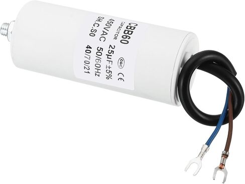 YOKIVE 6uF CBB60 Capacitor with U Terminal Wires, AC 450V(White) in Saudi Arabia