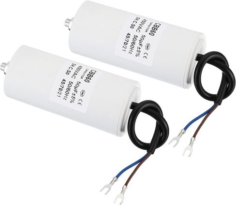 YOKIVE 6uF CBB60 Capacitor with U Terminal Wires, AC 450V(White) in Saudi Arabia